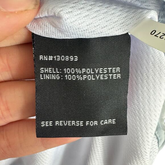 New Balance Gray Full Zip Hooded Lined Windbreaker Jacket Pockets Women's Size M - Picture 9 of 10